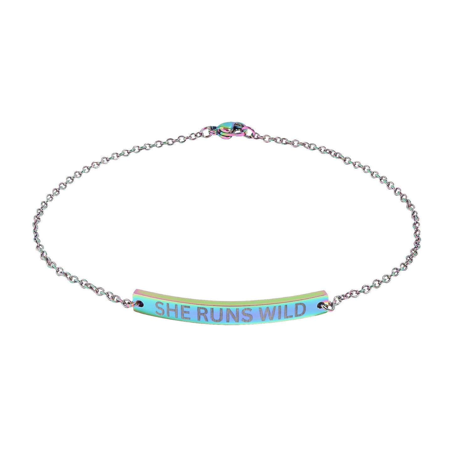 'She Runs Wild' - Engraved Anklet