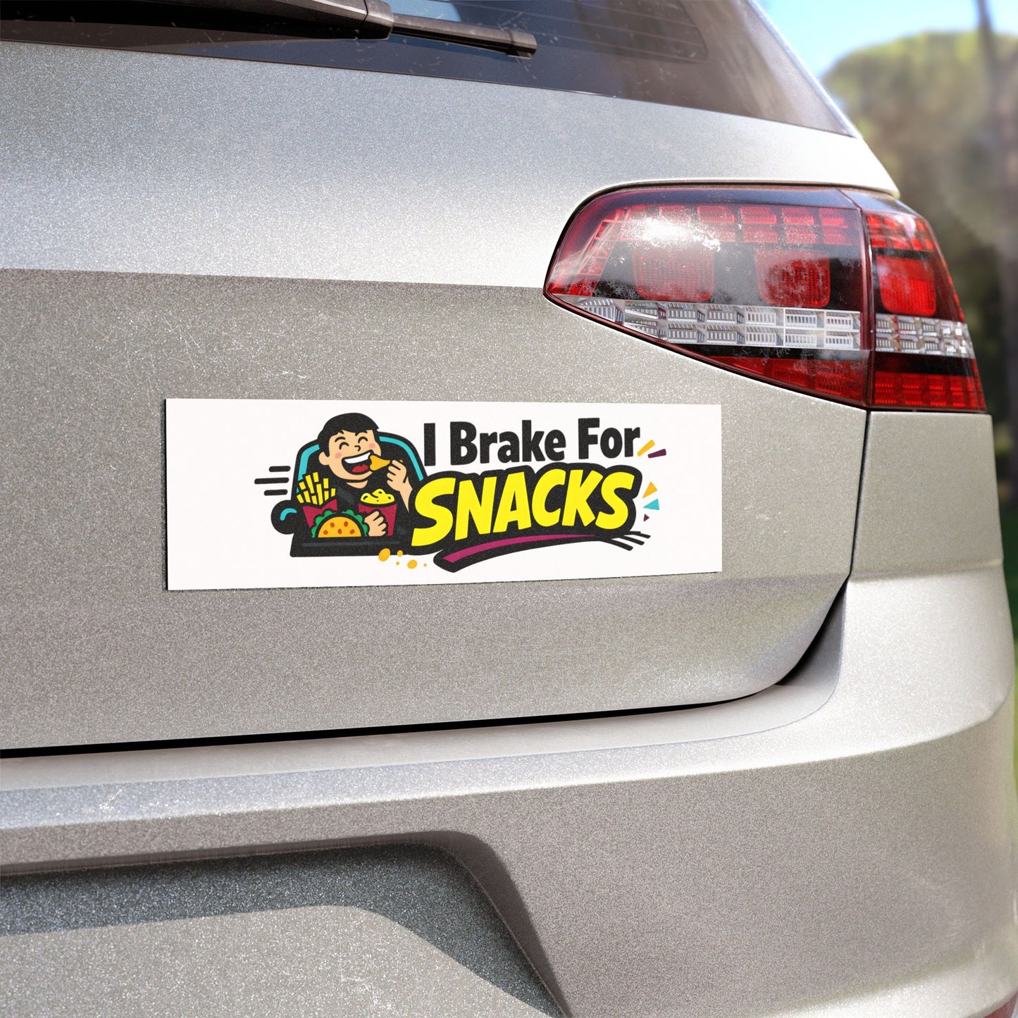 'I Brake For Snacks' - Funny Humor Car Magnet