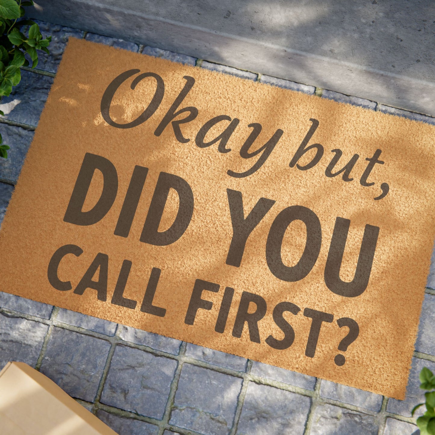 'Okay but, DID YOU CALL FIRST?' - Doormat