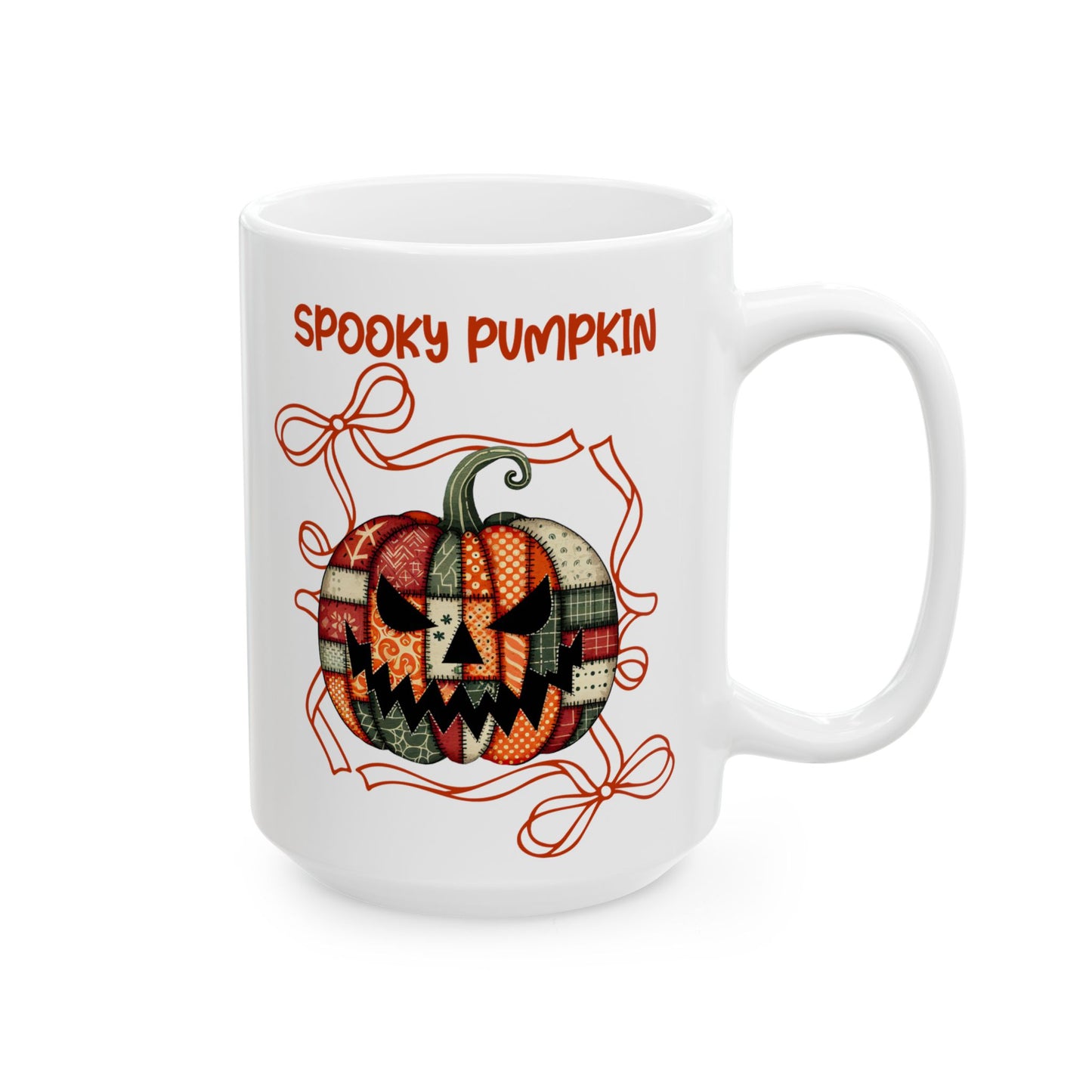 'Spooky Pumpkin Plaid' - Ceramic Mug