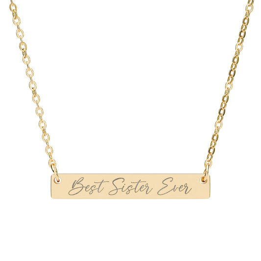 'Best Sister Ever' - Engraved Necklace