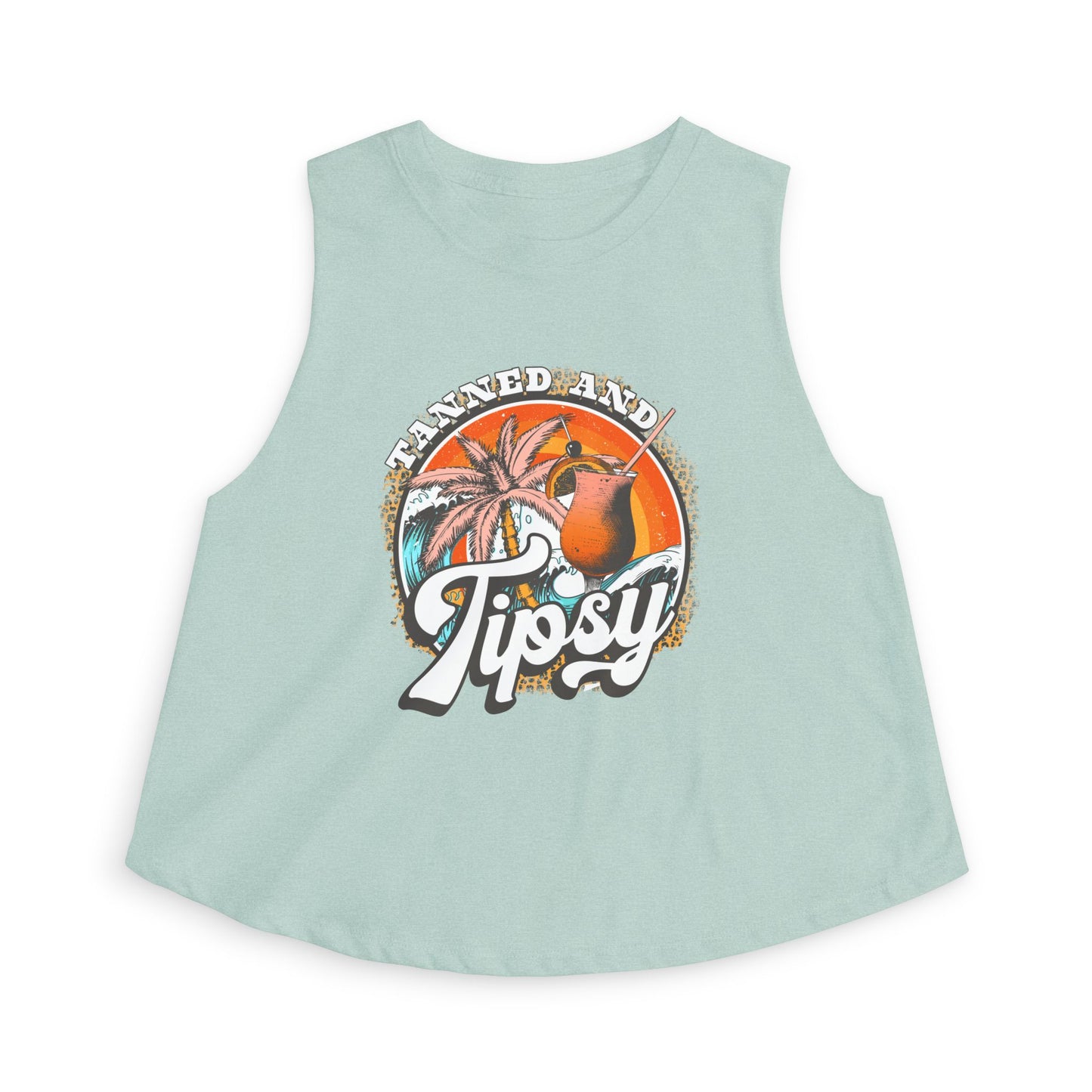 Tipsy Tropical Crop Top — Women's Retro Palm Beach Tank