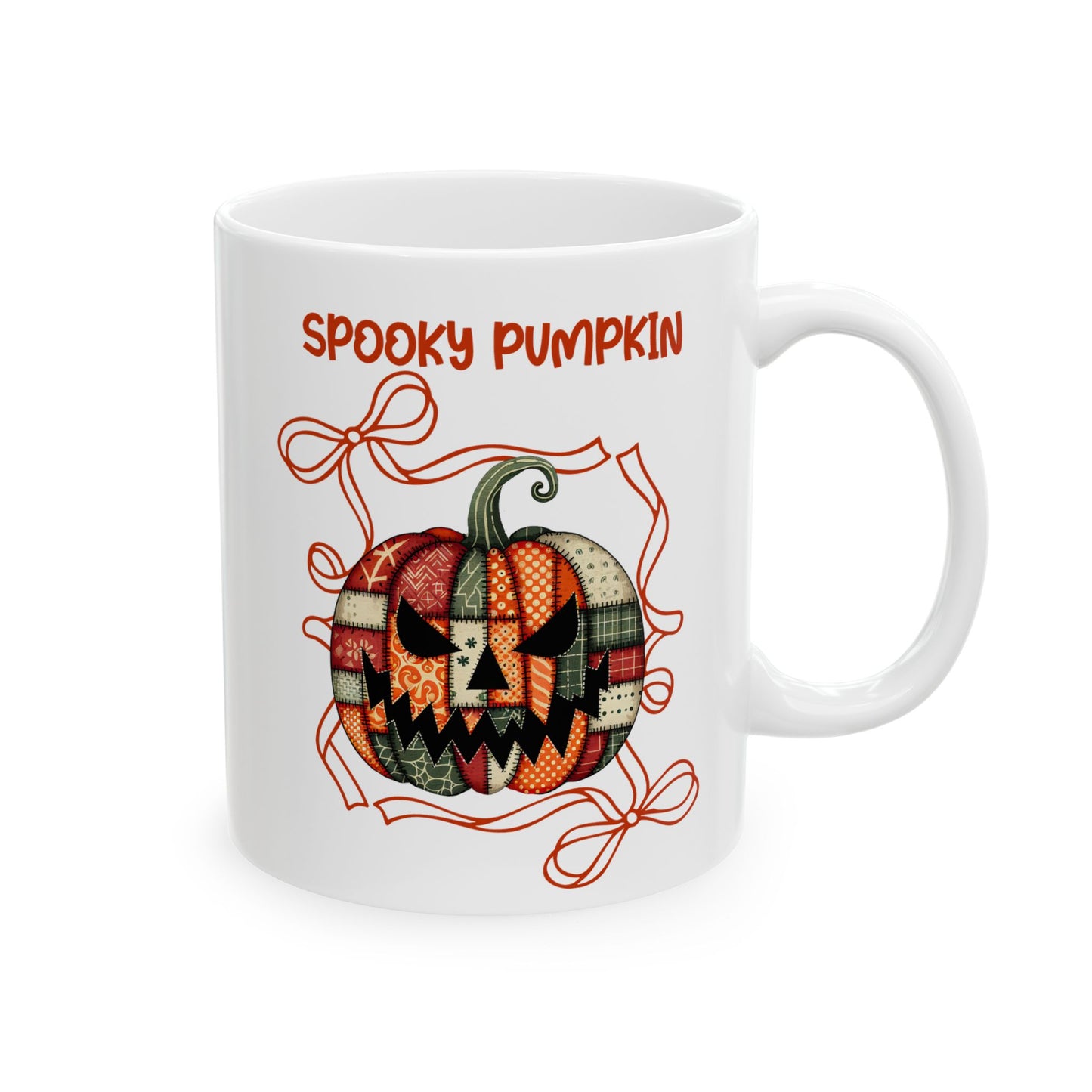 'Spooky Pumpkin Plaid' - Ceramic Mug