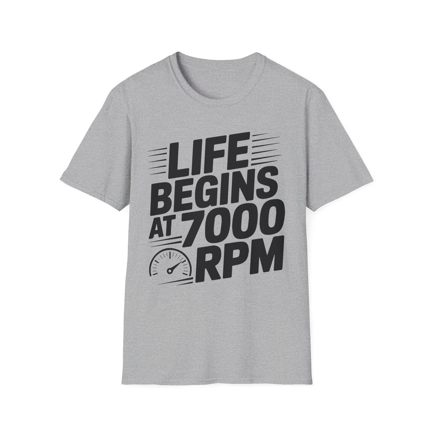 'Life Begins at 7000 RPM' - Muscle Car T-shirt