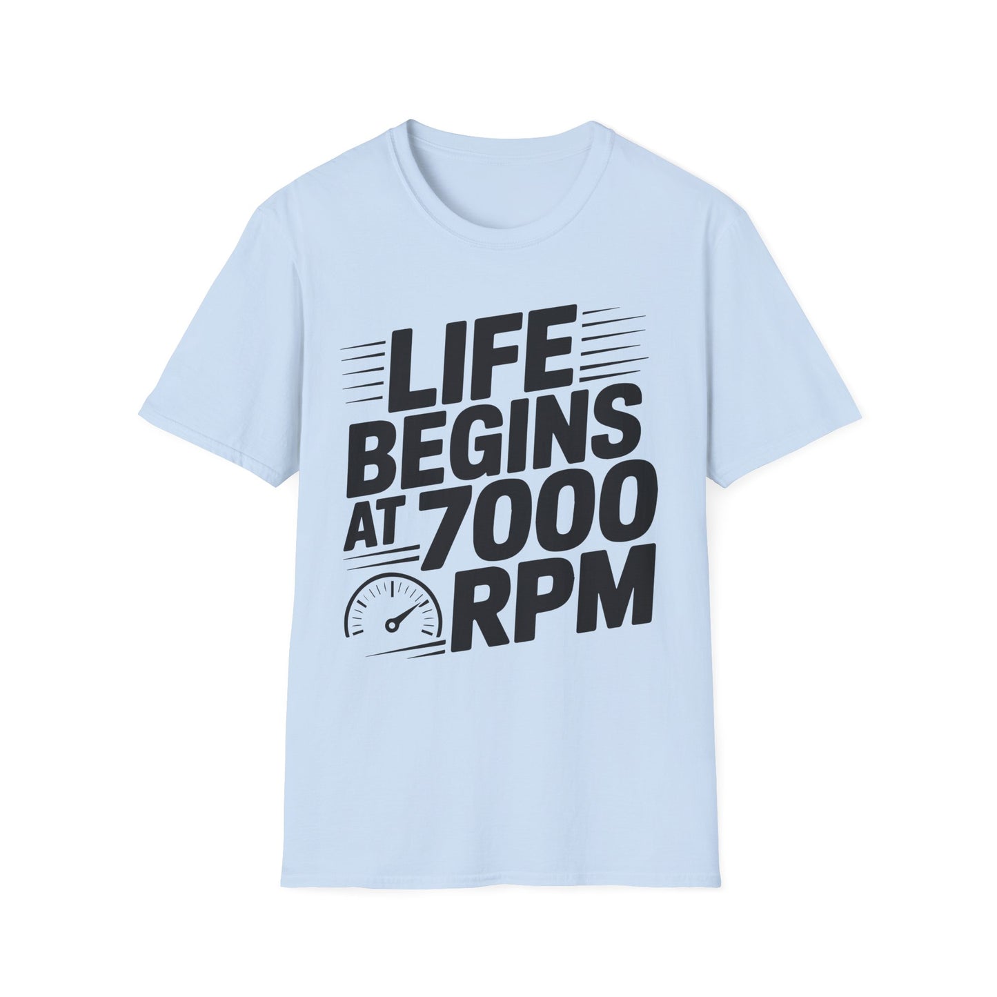 'Life Begins at 7000 RPM' - Muscle Car T-shirt