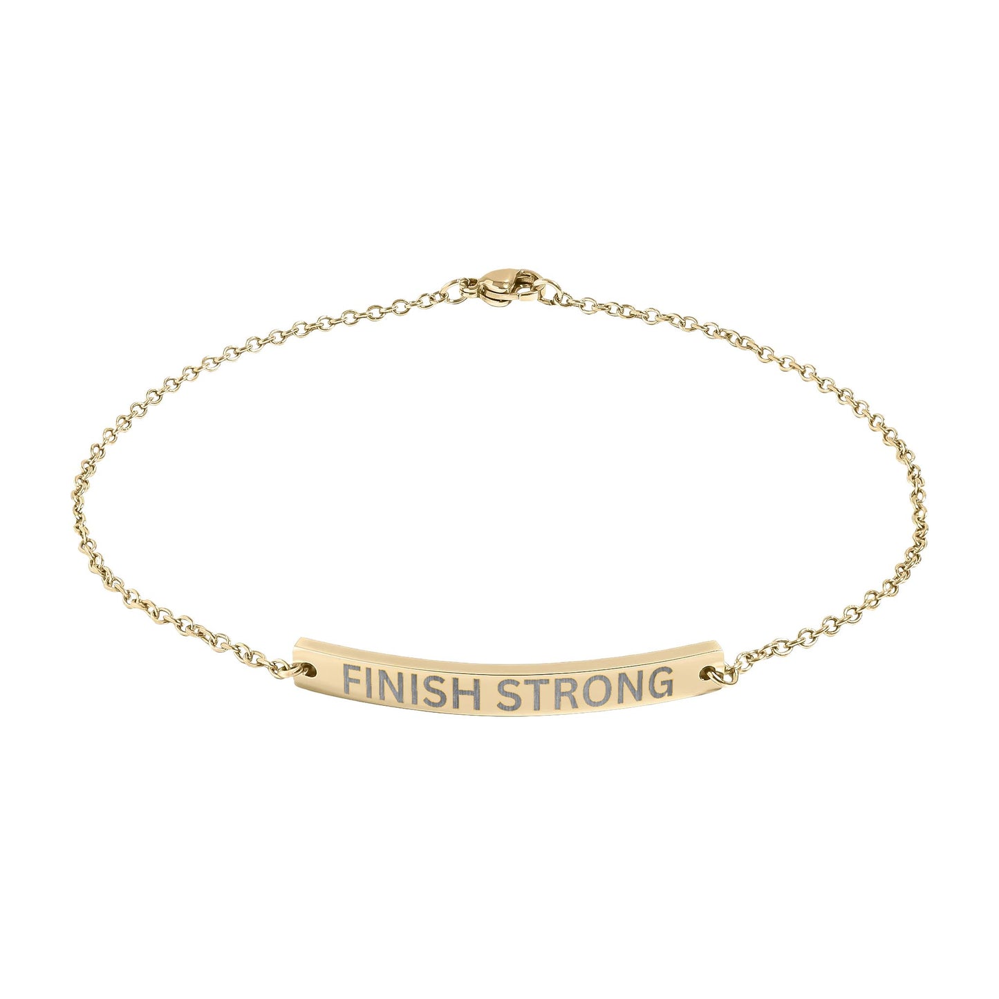 'Finish Strong' - Engraved Anklet