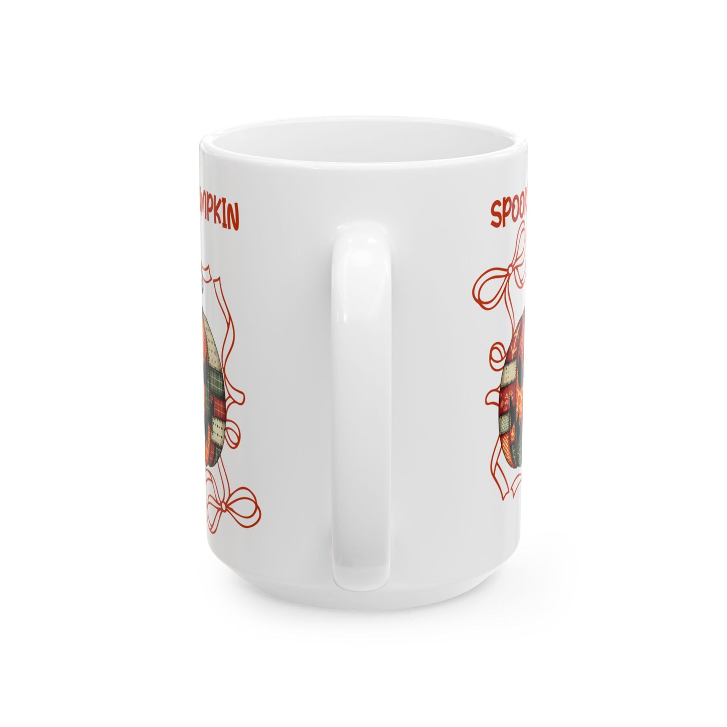 'Spooky Pumpkin Plaid' - Ceramic Mug