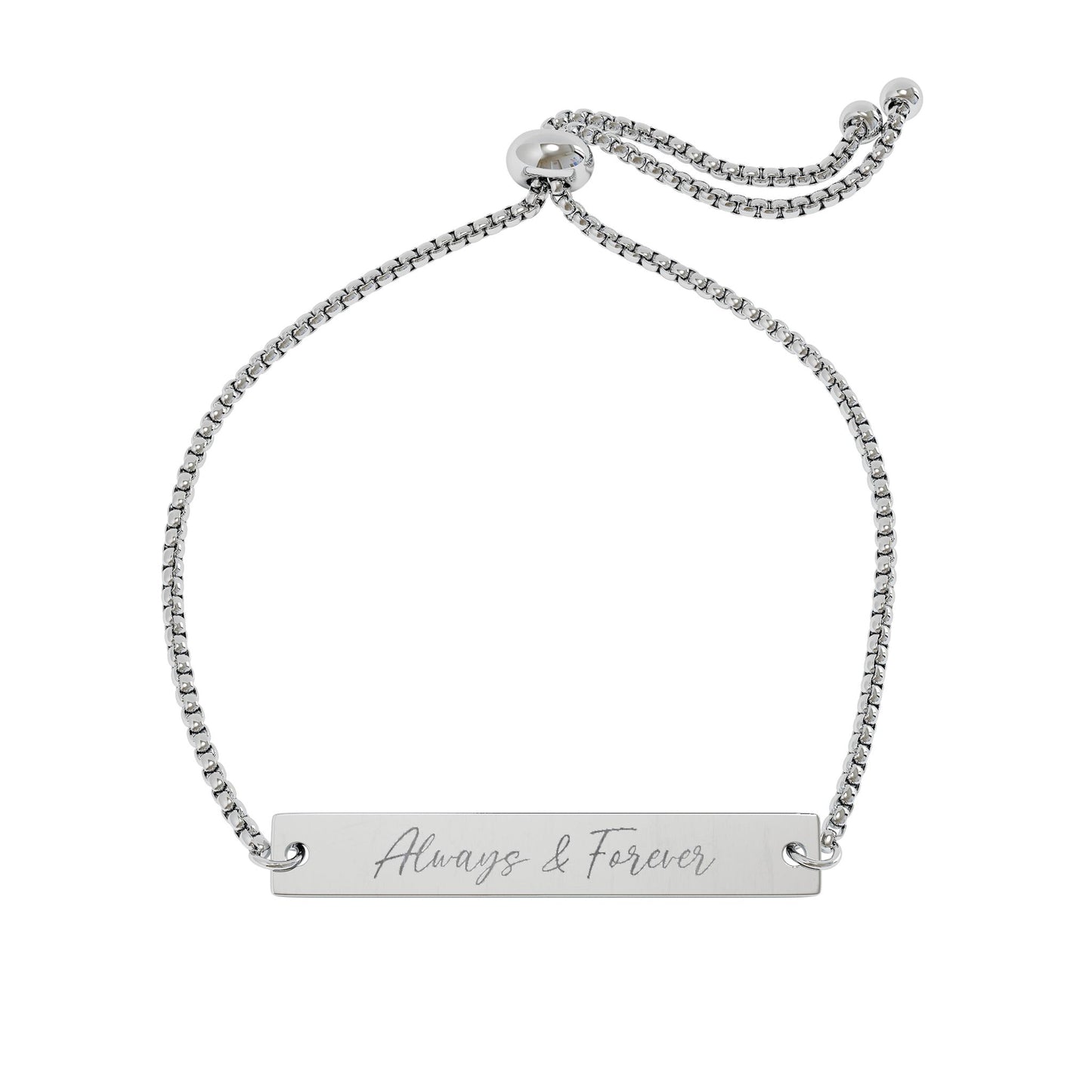 'Always & Forever' - Engraved Adjustable Bracelet