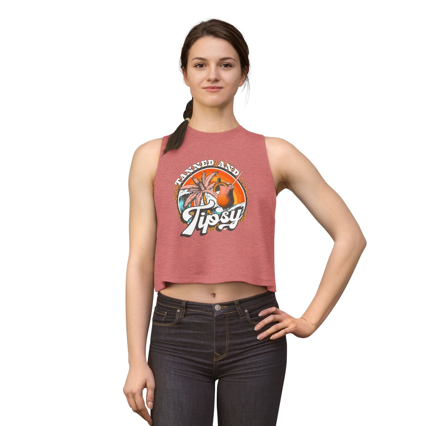 Tipsy Tropical Crop Top — Women's Retro Palm Beach Tank