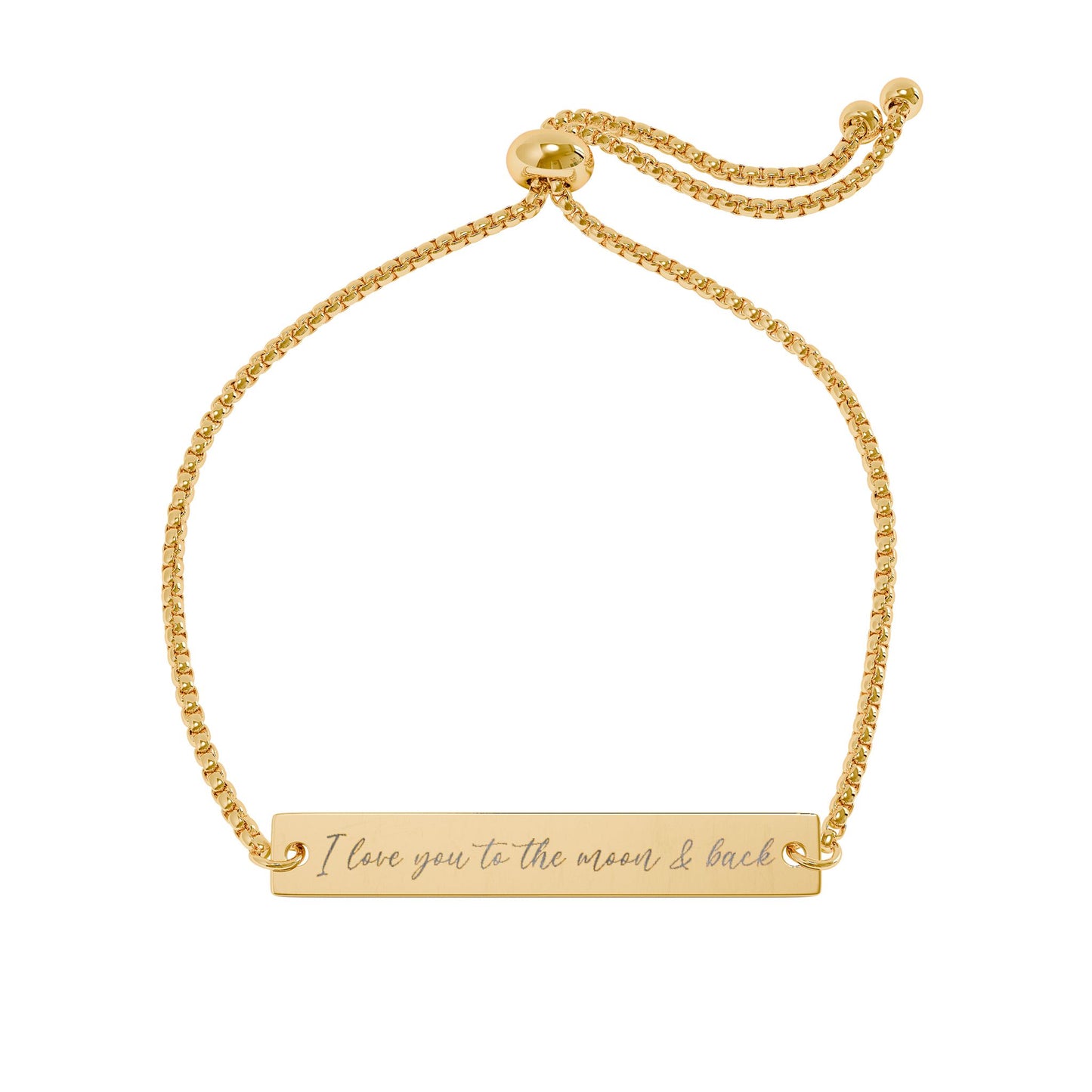'I love you to the moon & back' - Engraved Adjustable Bracelet