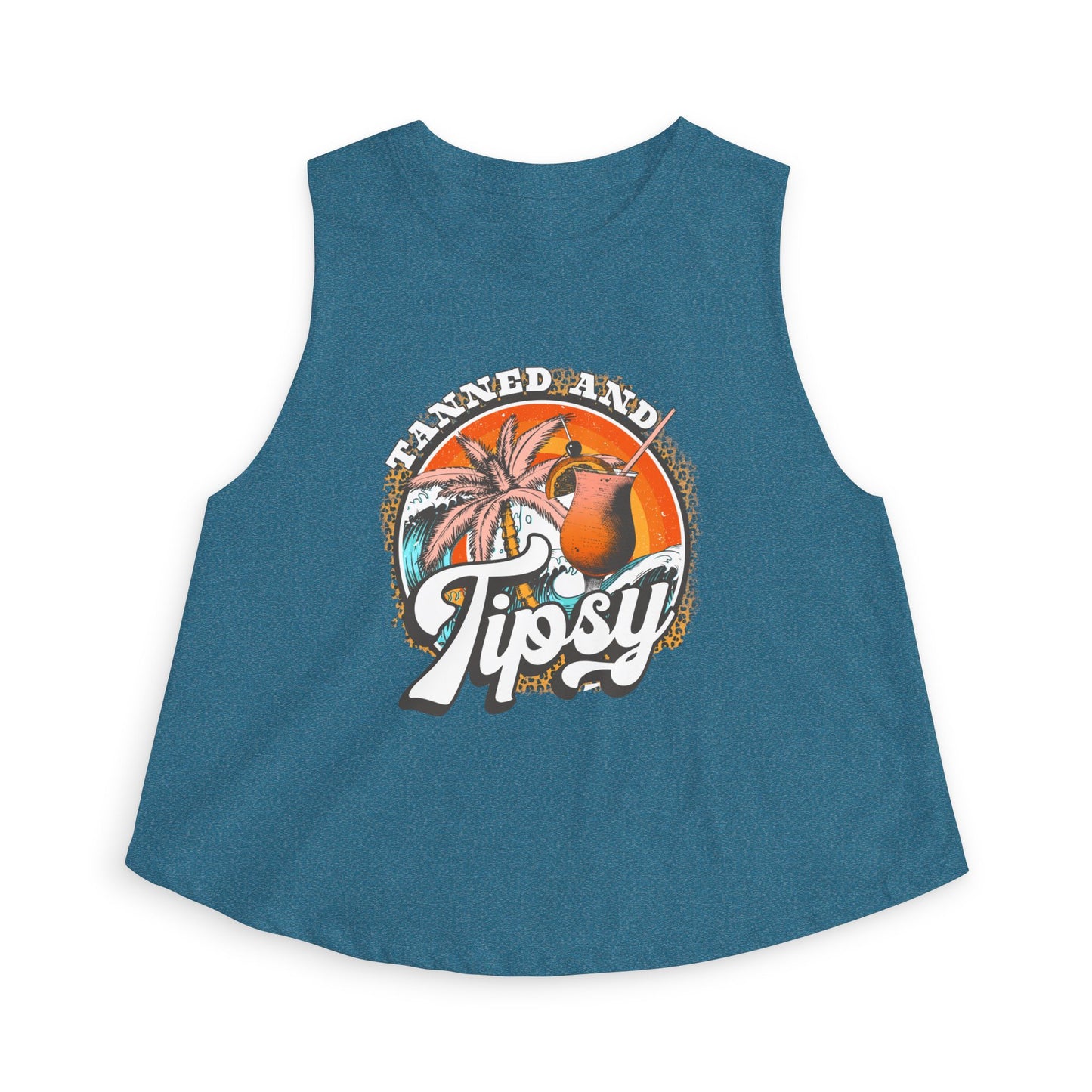 Tipsy Tropical Crop Top — Women's Retro Palm Beach Tank