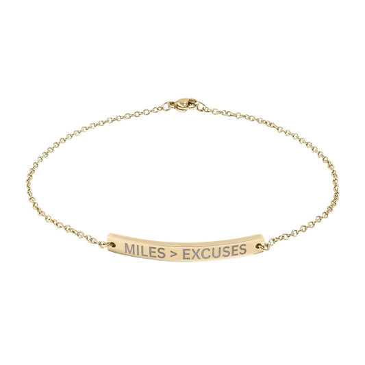 'MILES > EXCUSES' - Engraved Anklet
