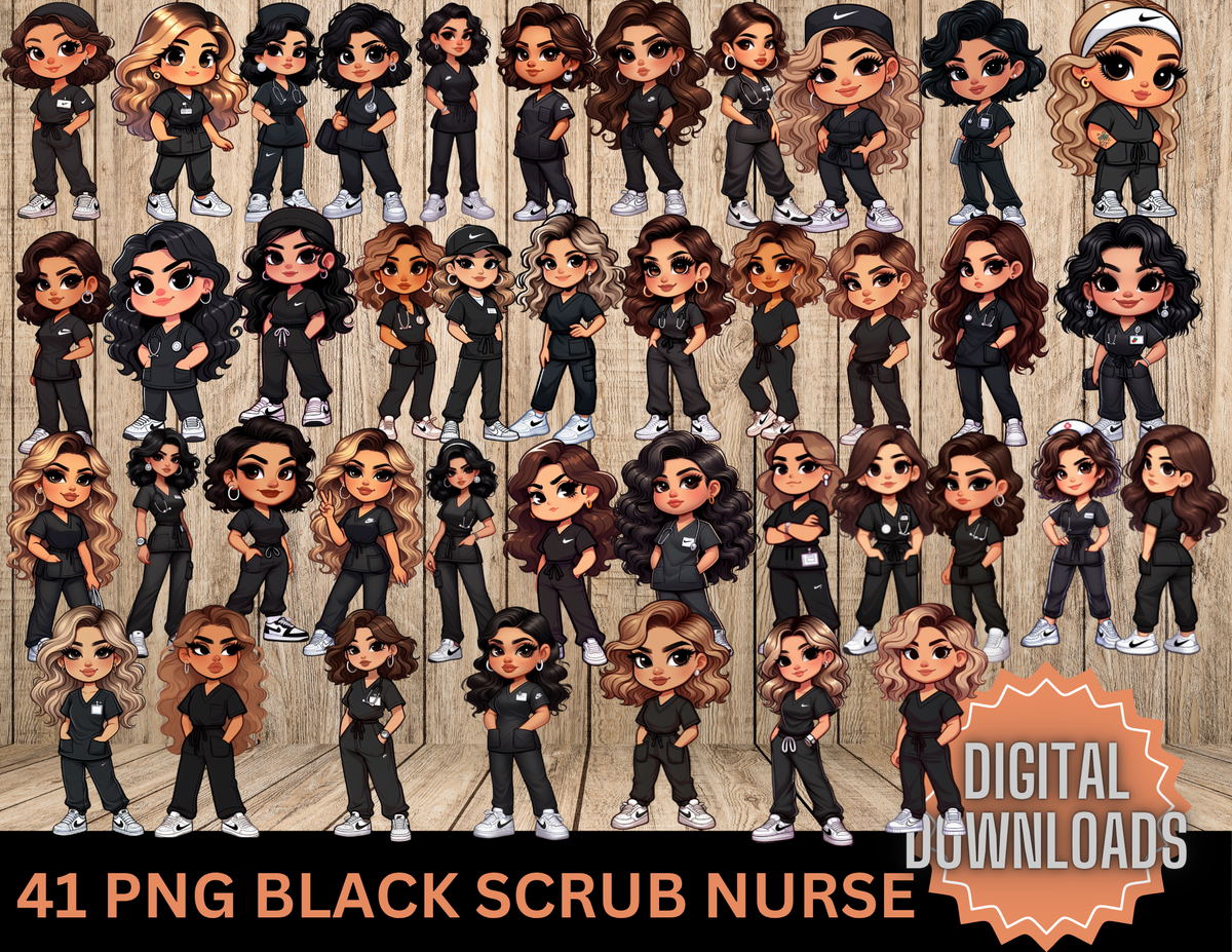 Black Scrub Nurse
