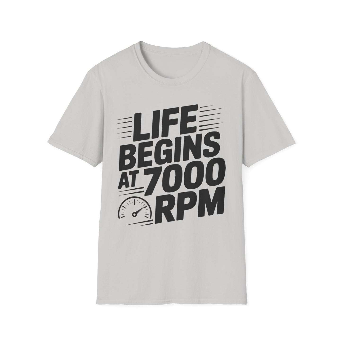 'Life Begins at 7000 RPM' - Muscle Car T-shirt