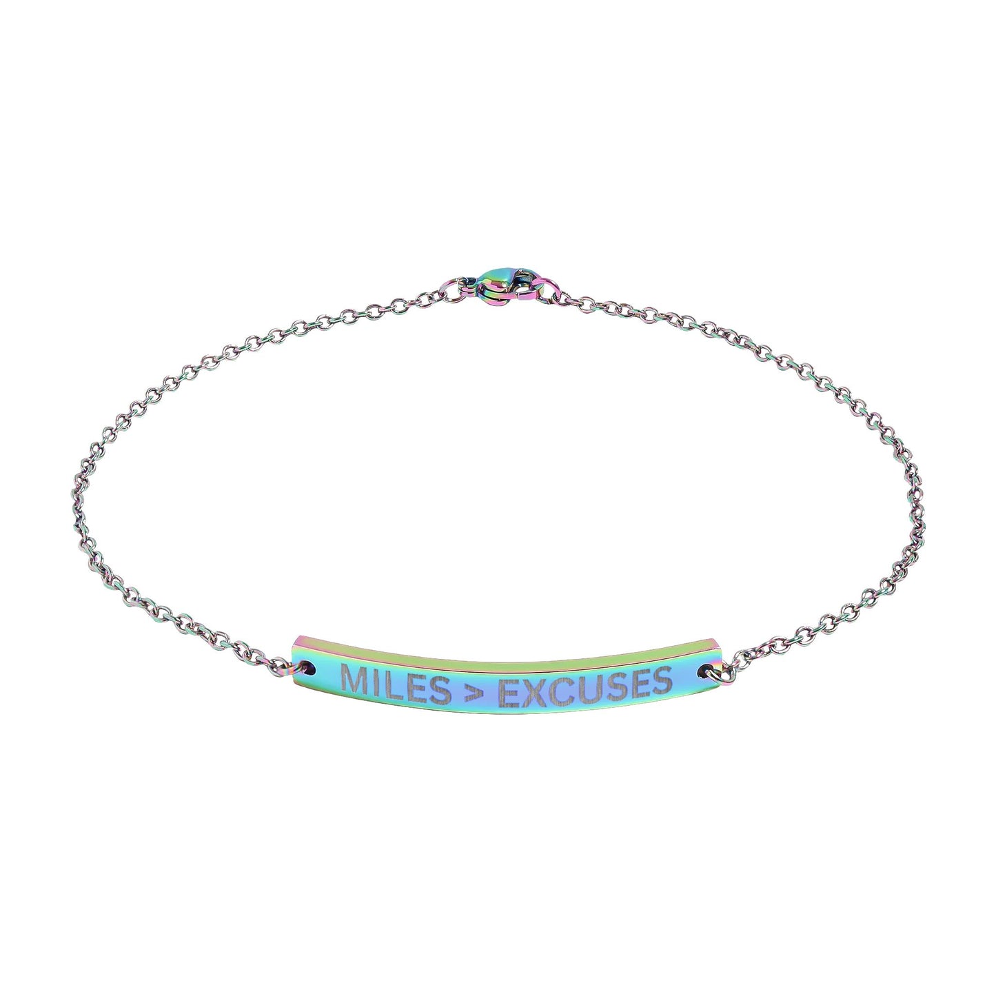 'MILES > EXCUSES' - Engraved Anklet