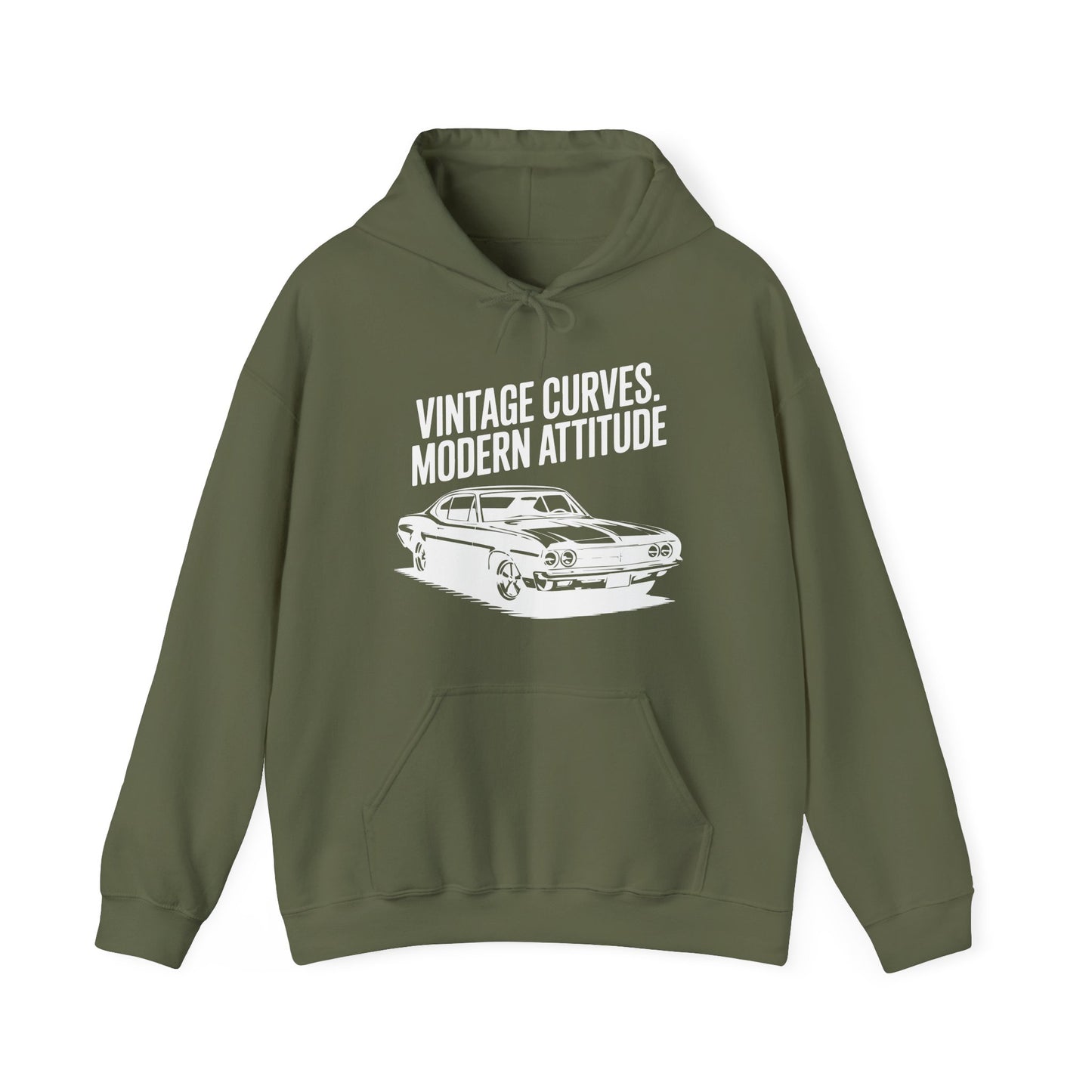 'Vintage Curves, Modern Attitude' - Muscle Car Hoodie