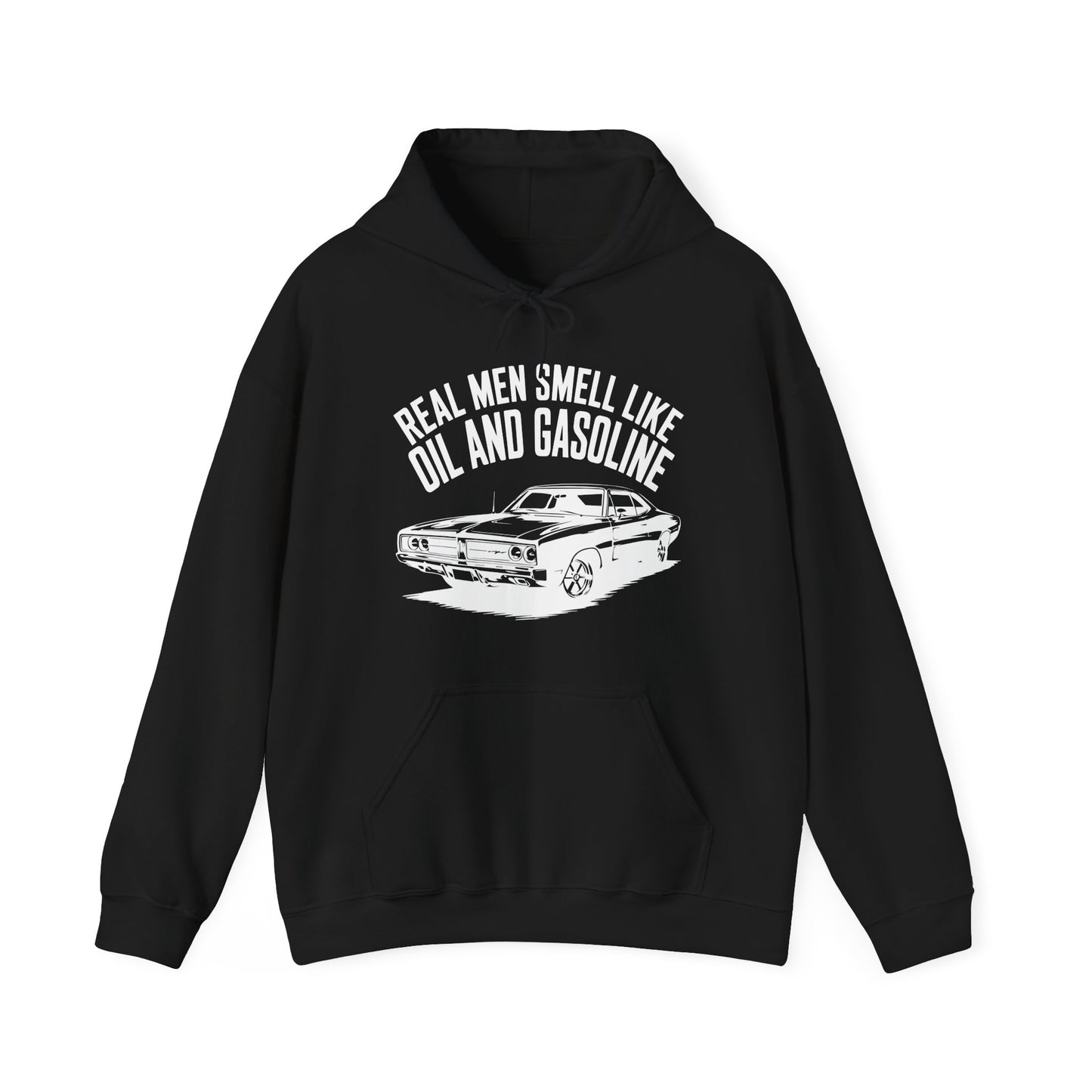 'Real Men Smell Like Oil and Gasoline' - Muscle Car Hoodie