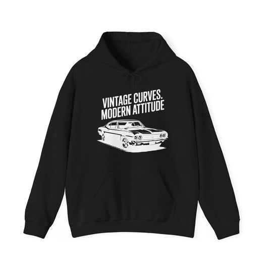 'Vintage Curves, Modern Attitude' - Muscle Car Hoodie