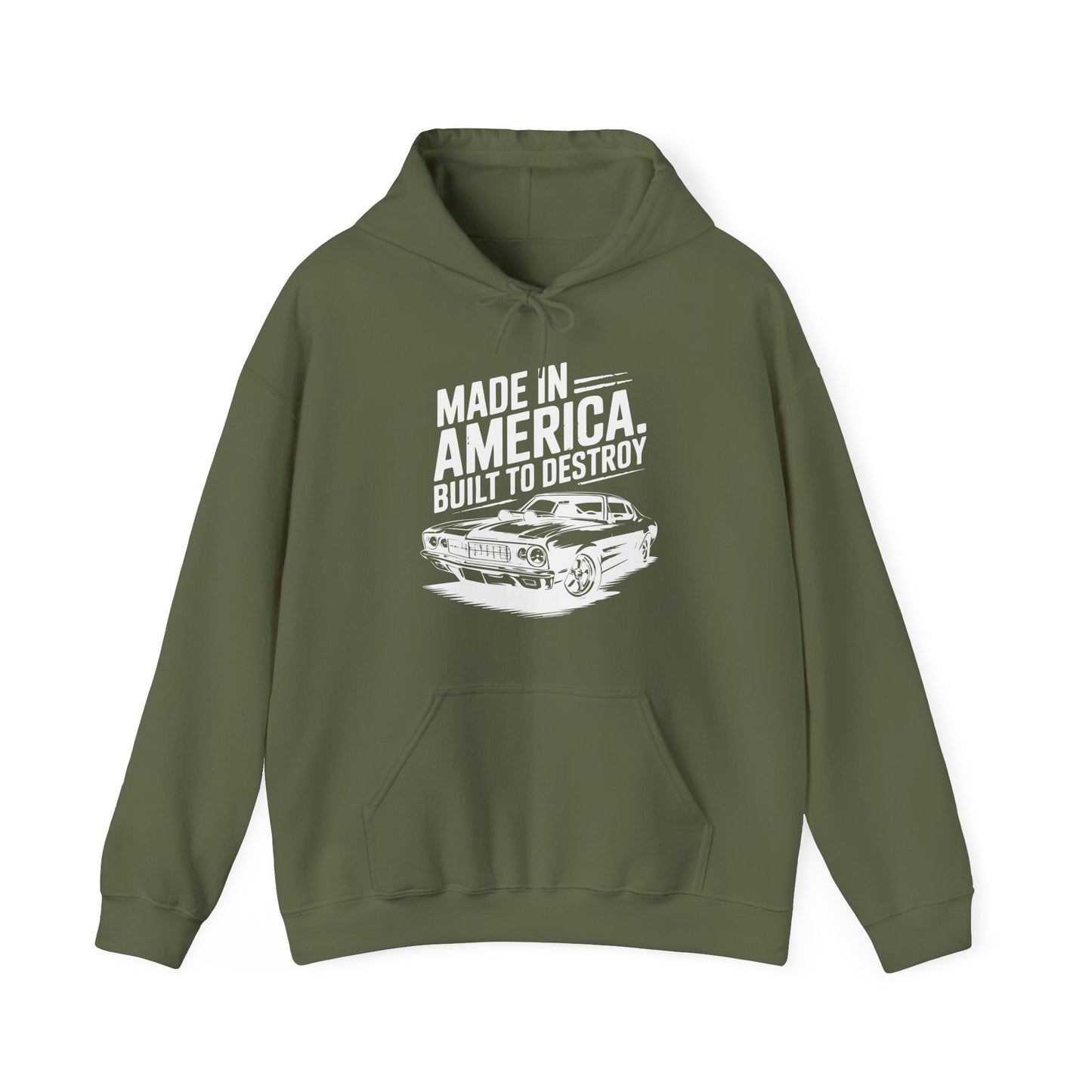 'Made in America Built to Destroy' - Muscle Car Hoodie