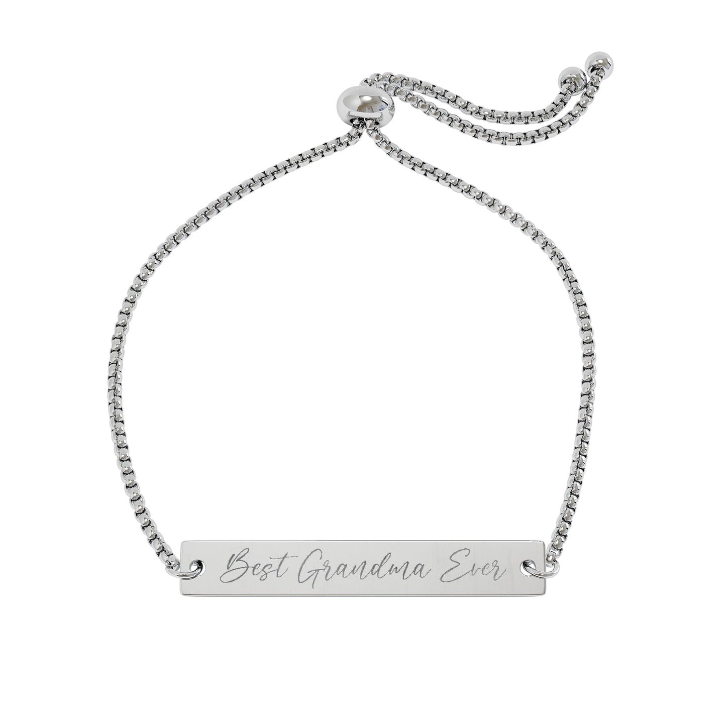 'Best Grandma Ever' - Engraved Adjustable Bracelet