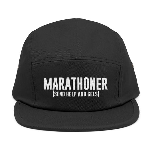 'Marathoner (Send Help and Gels!)' - 5 Panel Cap