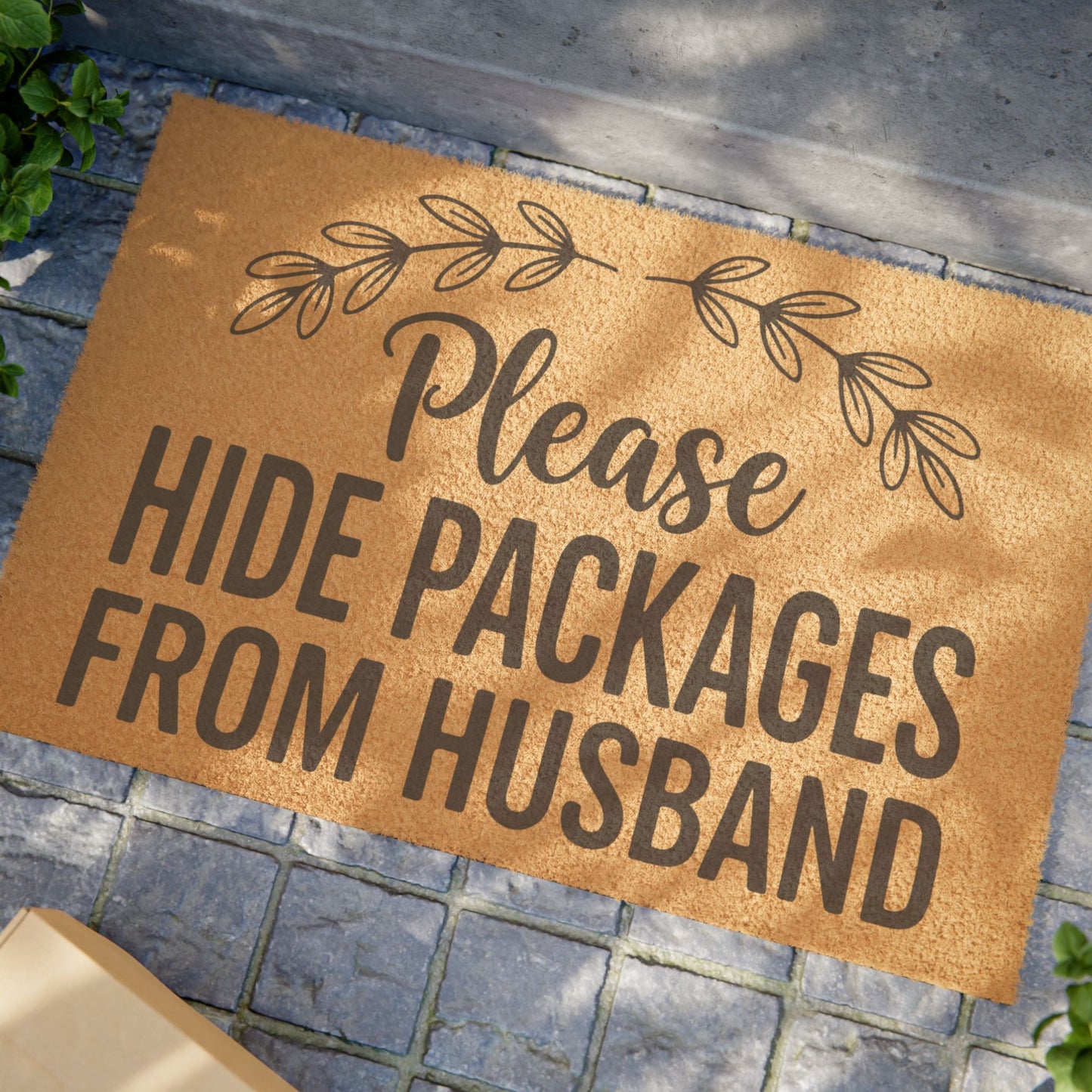'Please Hide Packages from Husband' - Doormat