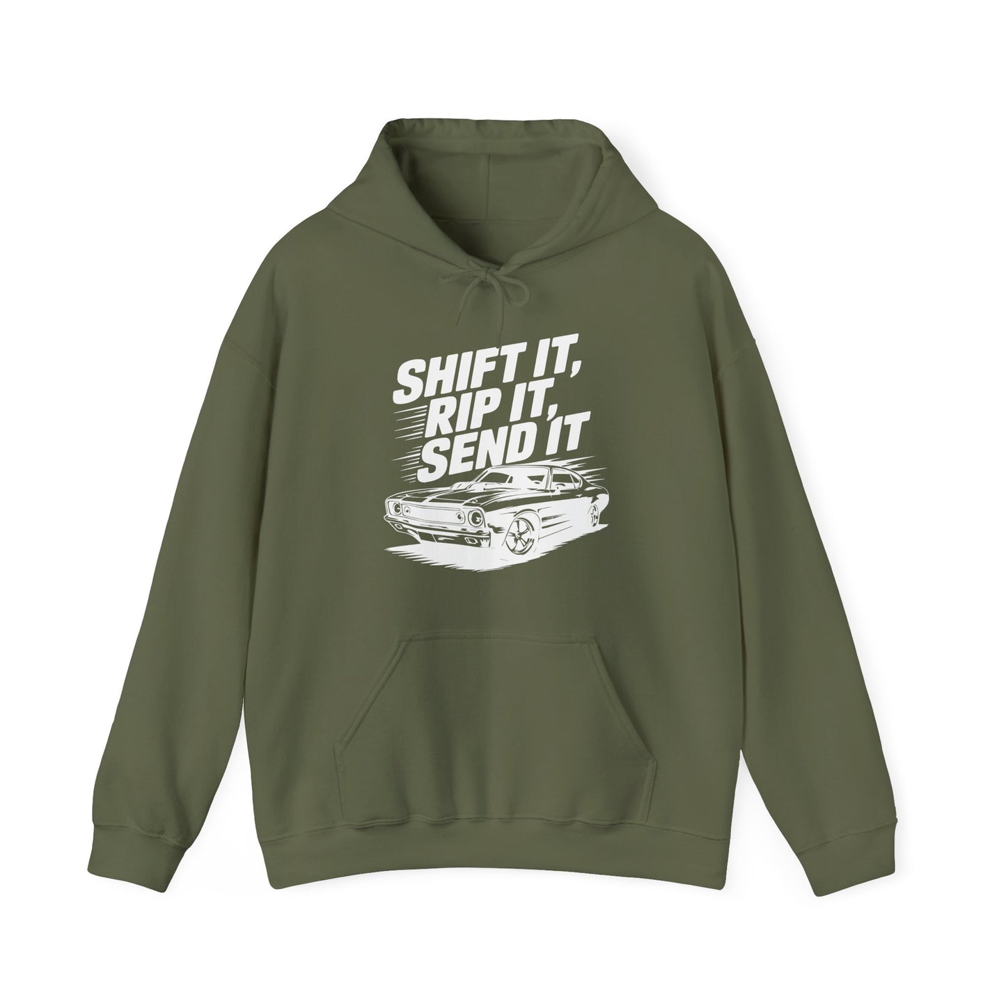 'Shift It, Rip It, Send It' - Muscle Car Hoodie