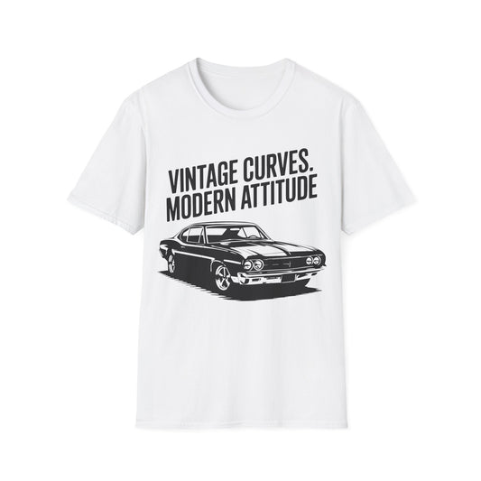 'Vintage Curves. Modern Attitude' - Muscle Car T-shirt