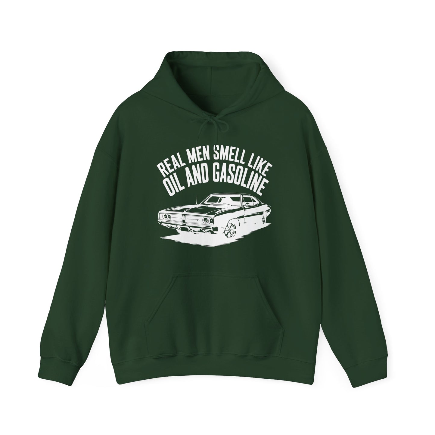 'Real Men Smell Like Oil and Gasoline' - Muscle Car Hoodie