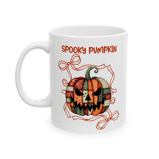 'Spooky Pumpkin Plaid' - Ceramic Mug