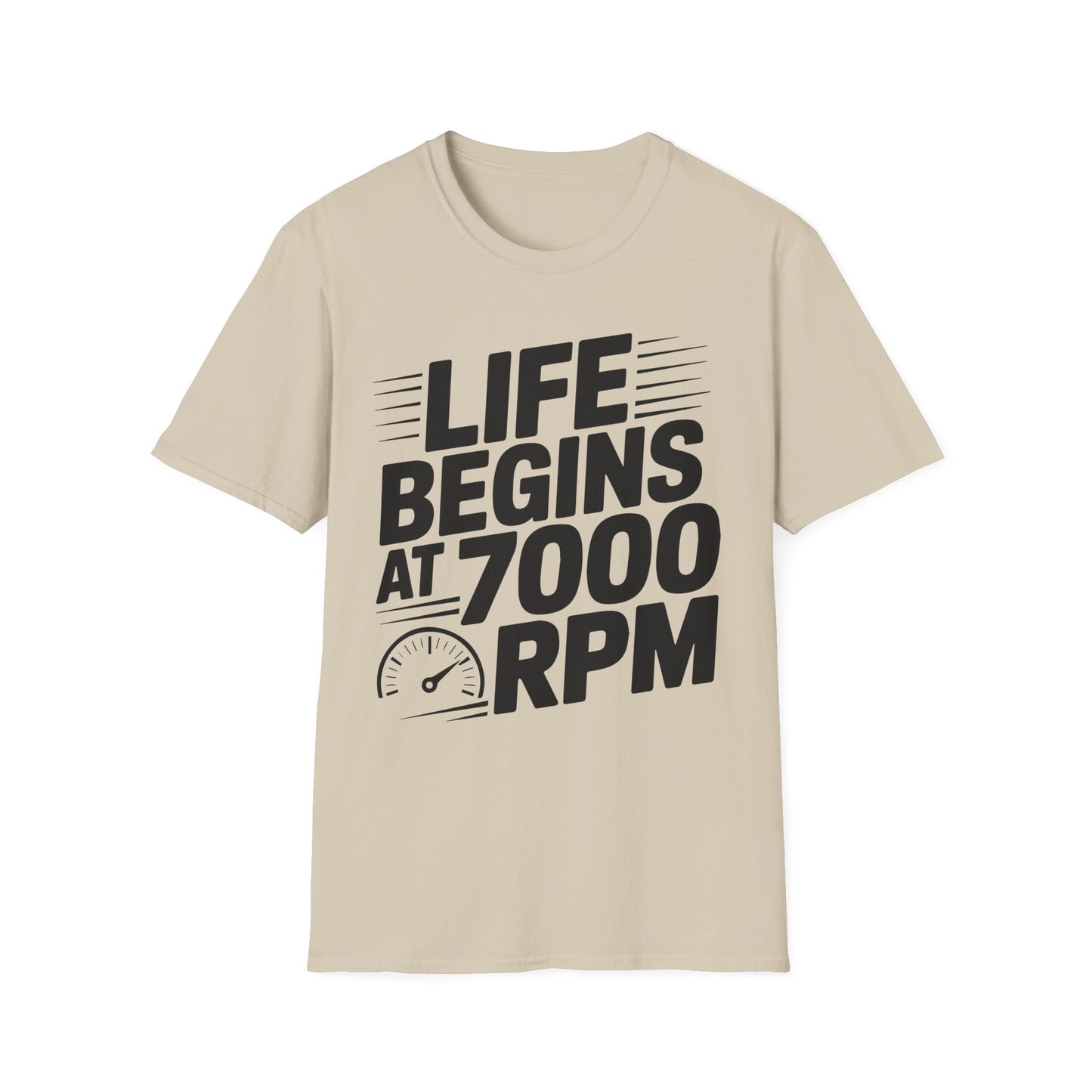 'Life Begins at 7000 RPM' - Muscle Car T-shirt