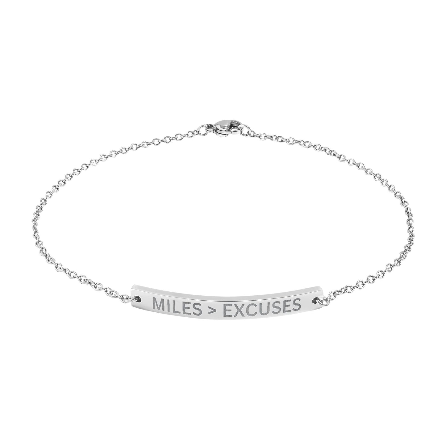 'MILES > EXCUSES' - Engraved Anklet