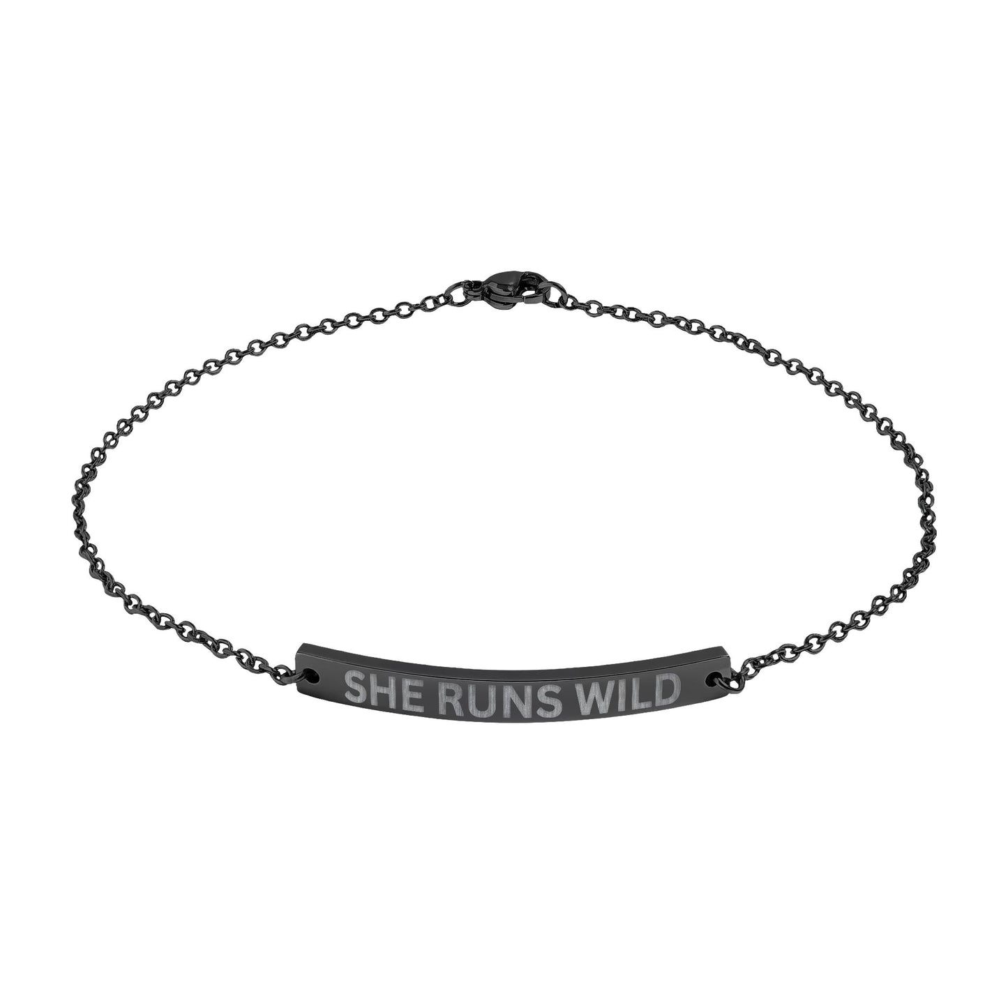 'She Runs Wild' - Engraved Anklet
