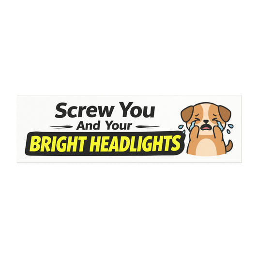 'Screw You and Your Bright Headlights' - Funny Humor Car Magnet