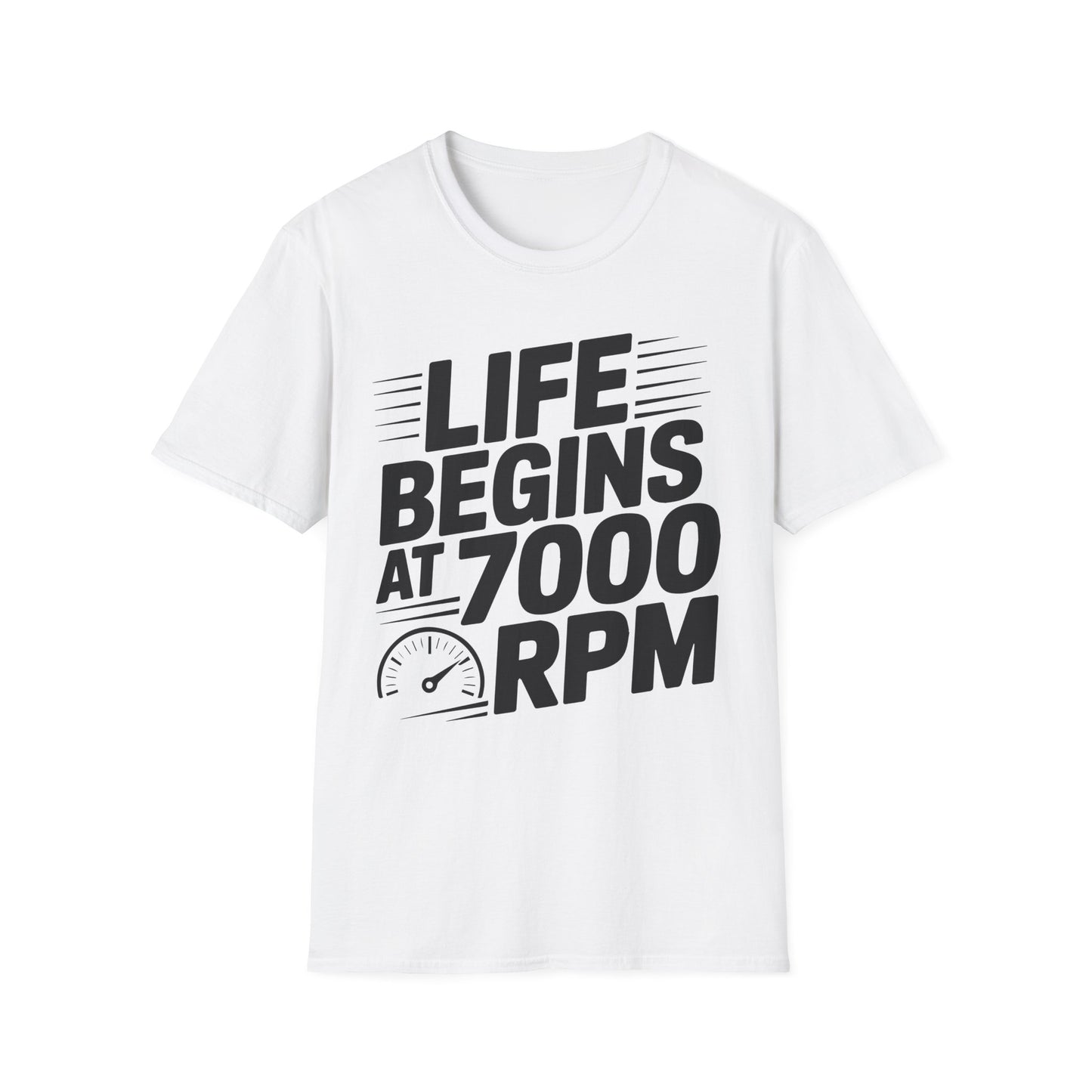'Life Begins at 7000 RPM' - Muscle Car T-shirt