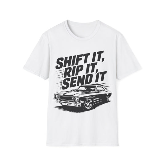 'Shift It, Rip It, Send It' - Muscle Car T-Shirt
